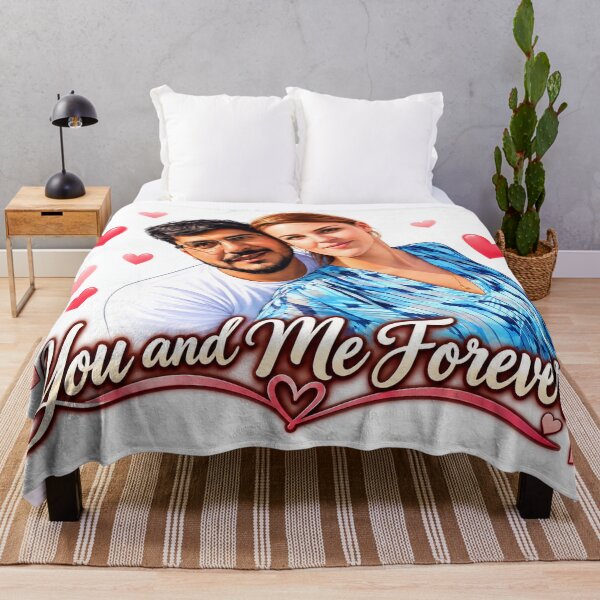 Item preview, You and Me Forever Cartoon Couple Throw Blanket | Romantic Anniversary Gift designed and sold by Cartoon art with a purpose ❤️ Supporting Althea’s friends .