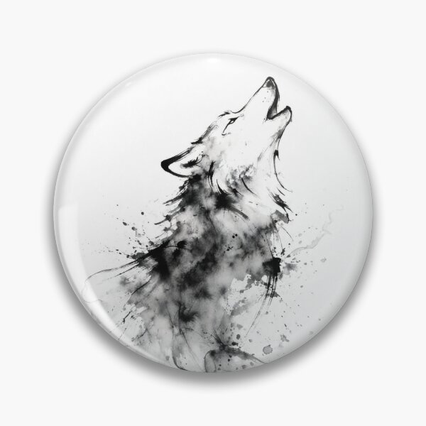 Artikelvorschau, Solitude Wolf – Zen Wolf Tuschezeichnung – Minimalistische Sumi-e-Kunst entworfen und verkauft von montaodujour.
