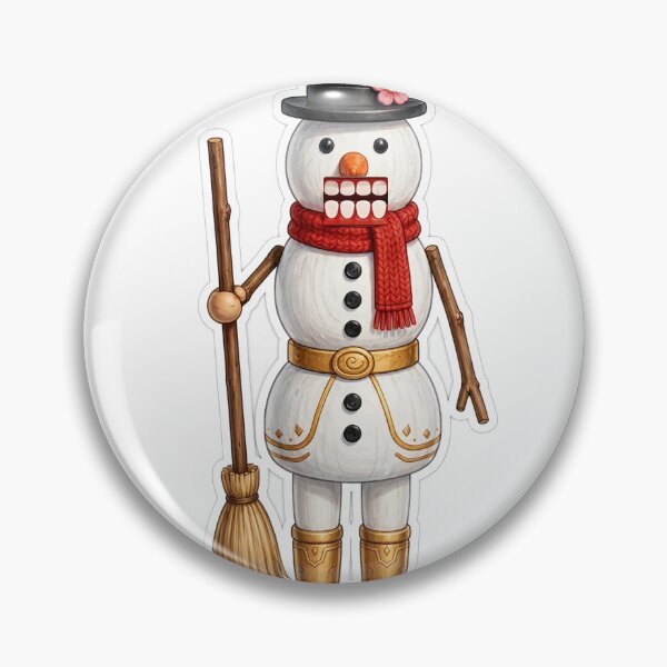Item preview, Snowman Nutcracker with Top Hat and Pink Flower designed and sold by CozyCornerDesigns.