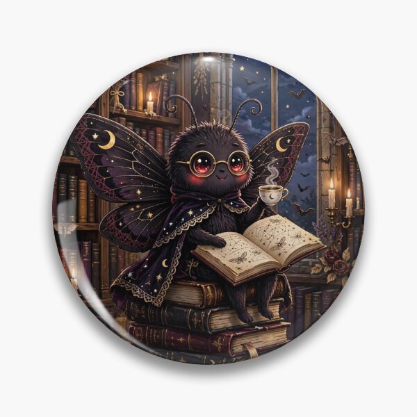 Artikelvorschau, Mothman Library — Gothic Mothman Reading Scene entworfen und verkauft von Paps-Supply-Co.