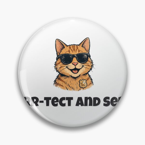 Item preview, Purr-tect And Serve Funny Cat Police Design designed and sold by Wild Shades.