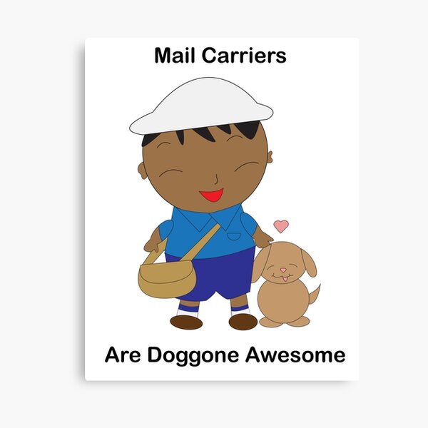 Black Mail Carrier Doggone Awesome Cute Canvas Print