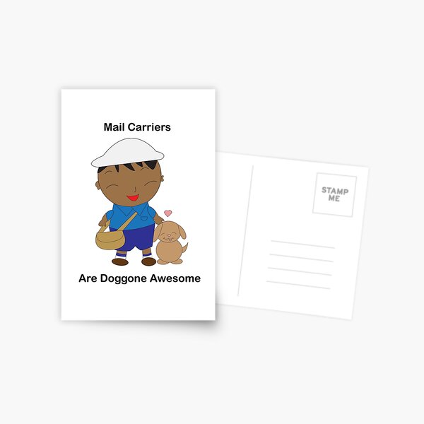 Black Mail Carrier Doggone Awesome Cute Postcard