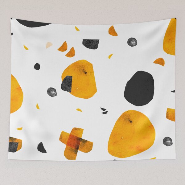 Item preview, Sunny Terrazzo - minimalist and abstract in amber and coal designed and sold by cadinera.