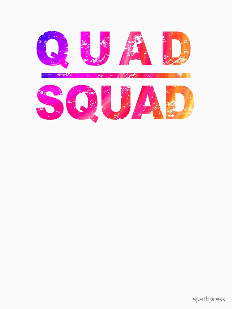 Cute Workout Design with Gym Saying, Quad Squad, for Exercise Motivation by sparkpress