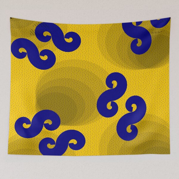 Item preview, African wax print yellow and blue designed and sold by hellcom.