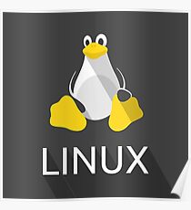 Póster Tux el pingüino con sombreado