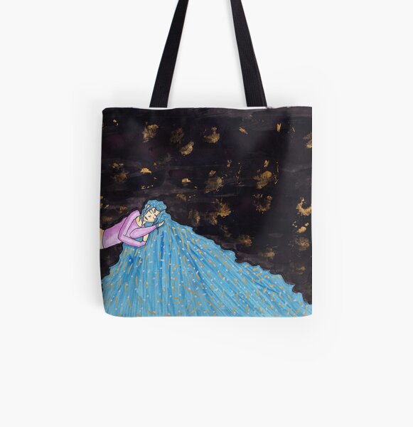 The Girl Who Dreams Worlds All Over Print Tote Bag