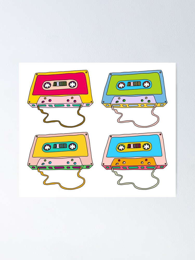 "Music Cassette Retro Tape Vintage Graffiti" Poster for Sale by Helen