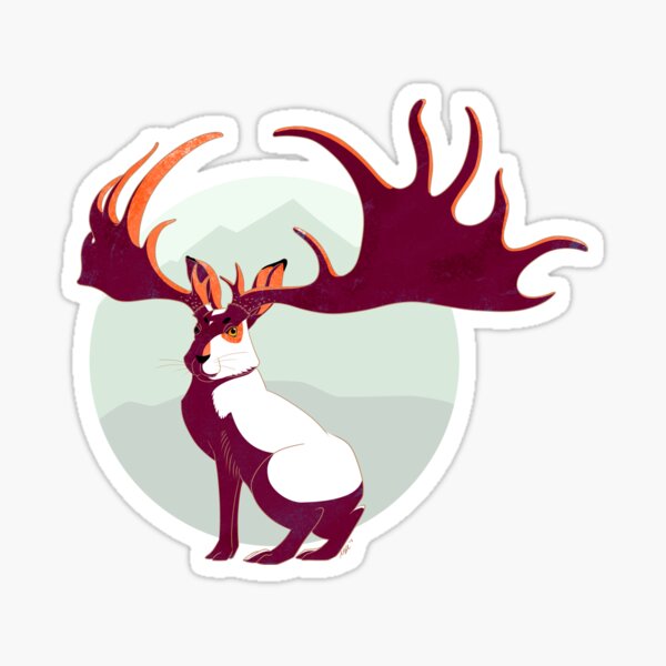 Megaloceros giganteus Jackalope Sticker