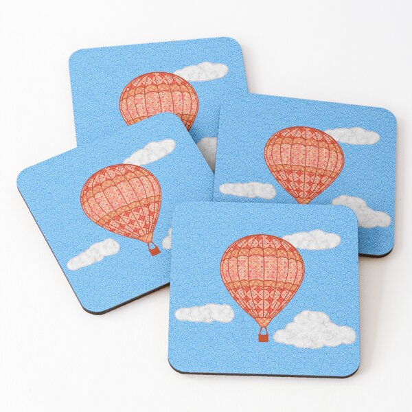 Item preview, Hot Air Balloon, Coral Orange Against Blue Sky designed and sold by Marymarice.
