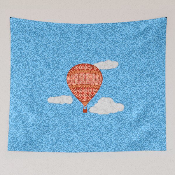 Item preview, Hot Air Balloon, Coral Orange Against Blue Sky designed and sold by Marymarice.