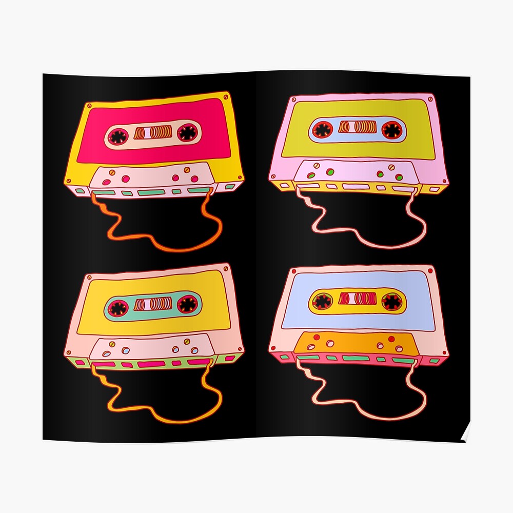 "Music Cassette Retro Tape Vintage Graffiti" Poster by HelenStorm