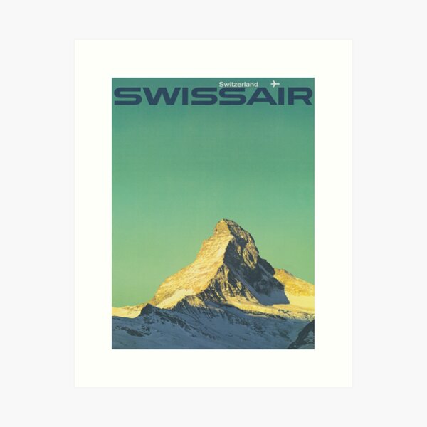 Item preview, Matterhorn in Switzerland Vintage Retro Travel Poster designed and sold by vintagevivian.