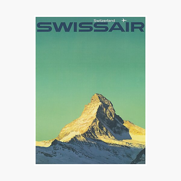 Item preview, Matterhorn in Switzerland Vintage Retro Travel Poster designed and sold by vintagevivian.