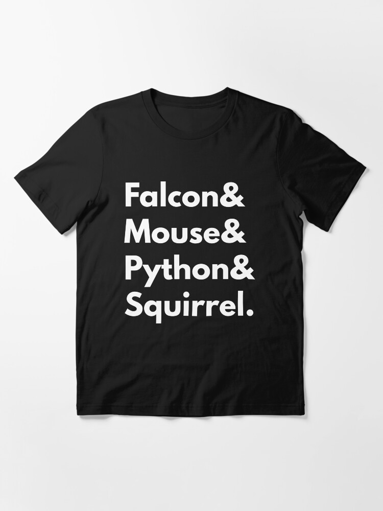 Alternate view of Falcon Mouse Python Squirrel Programming Language Nerd Design Essential T-Shirt