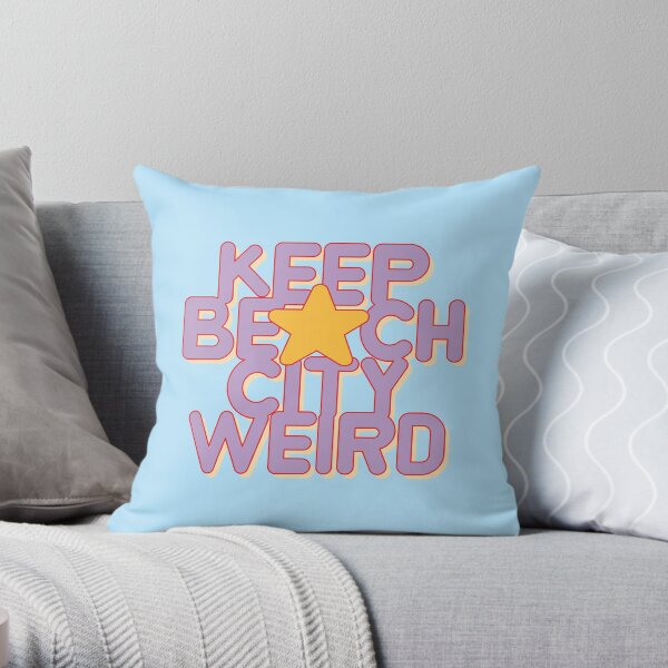 KEEP BEACH CITY WEIRD Throw Pillow