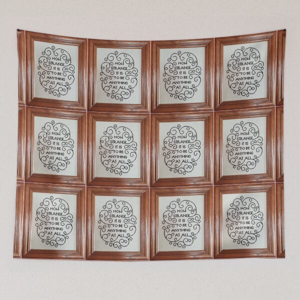Item preview, How strange it is to be anything at all framed cross stitch embroidery designed and sold by Xstitchcraft.