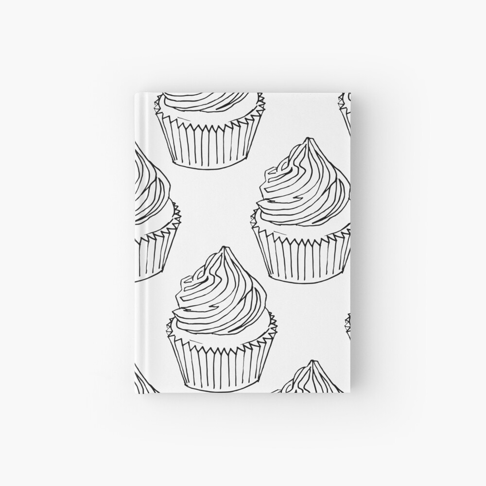 Cupcake Colouring In Page Spiral Notebook By Rebeccaosborne Redbubble