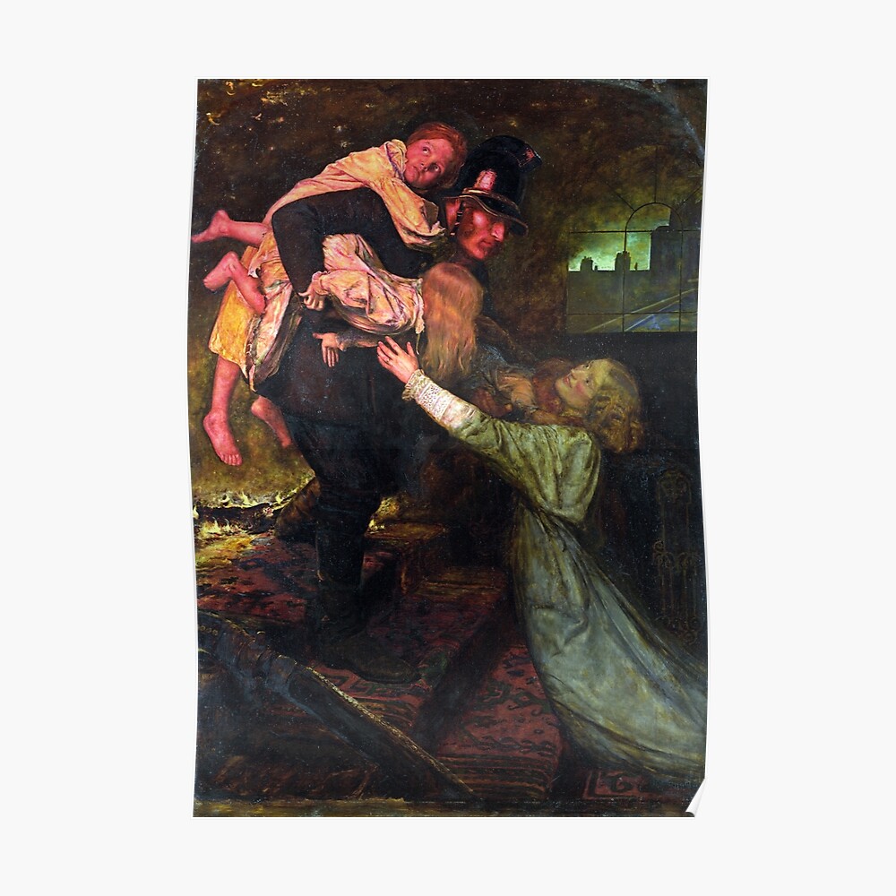 "The Rescue John Everett Millais " Poster by