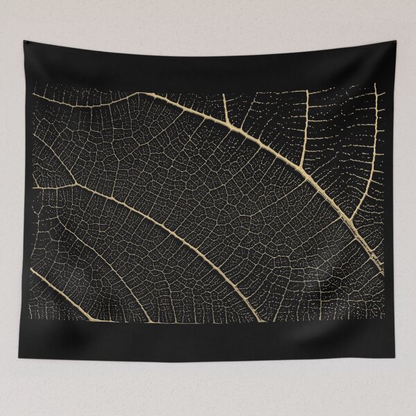Item preview, Patterns of Nature - Leaf Veins in Gold on Black Canvas No. 1 designed and sold by Serge Averbukh Art Studio.