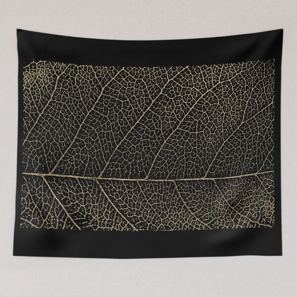 Item preview, Patterns of Nature - Leaf Veins in Gold on Black Canvas No. 2 designed and sold by Serge Averbukh Art Studio.