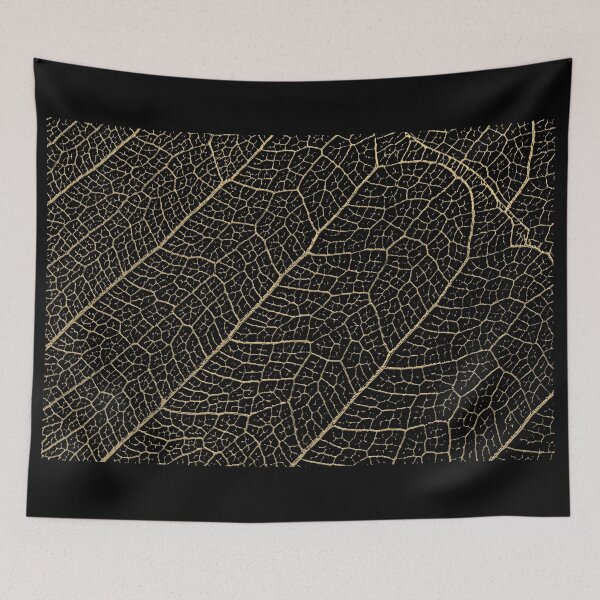 Item preview, Patterns of Nature - Leaf Veins in Gold on Black Canvas No. 4 designed and sold by Serge Averbukh Art Studio.