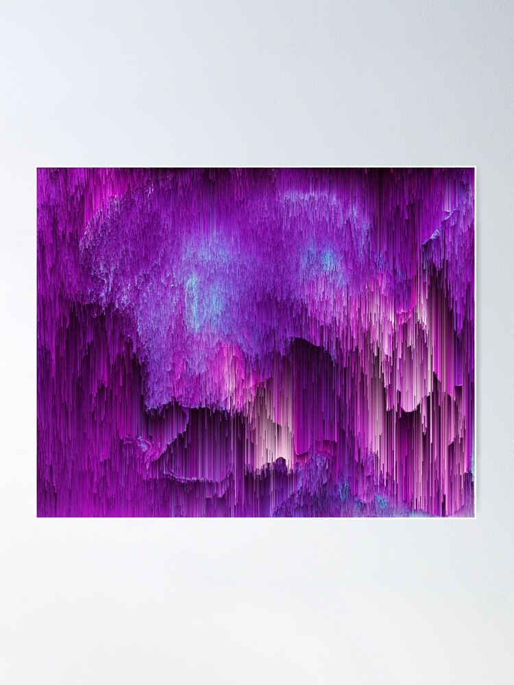 Thumbnail 2 of 3, Poster, Shatter Falls - Abstract Glitch Pixel Art designed and sold by Jennifer Walsh.