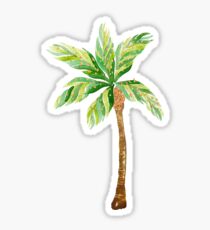 Watercolor and glitter palm tree illustration Sticker