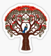Pohutukawa and Tui Sticker
