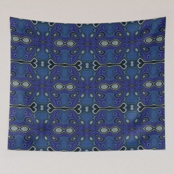 Item preview, Dark Azure Blue Gray Black Hip Orient Bali Art designed and sold by LC Graphic Design Studio.