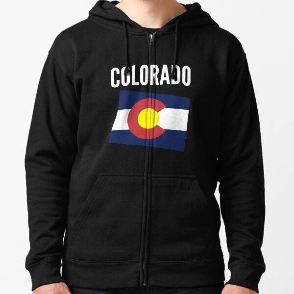 Colorado Map With Text Zipped Hoodie