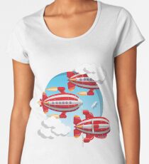 Futuristic airships. Women's Premium T-Shirt
