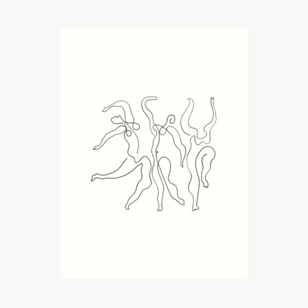 Picasso Line Art - Dancers Art Print