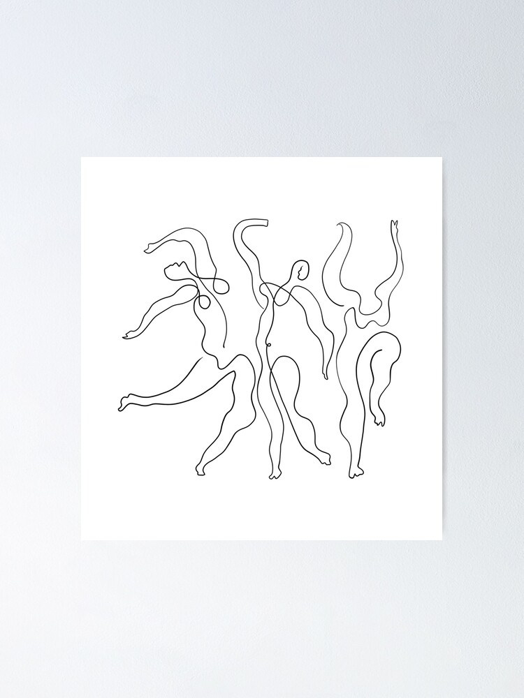 Alternate view of Picasso Line Art - Dancers Poster