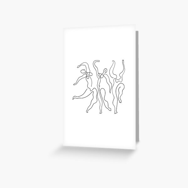 Picasso Line Art - Dancers Greeting Card
