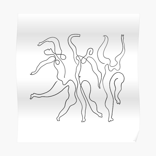 Picasso Line Art - Dancers Poster