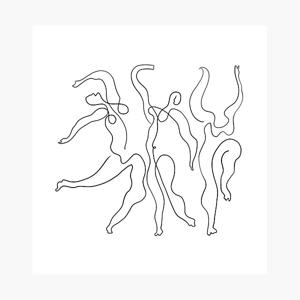 Picasso Line Art - Dancers Photographic Print