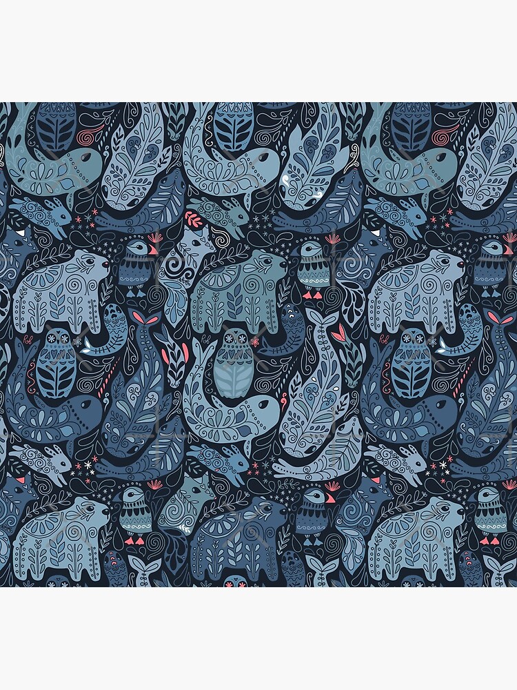 Arctic animals. Narwhal, polar bear, whale, puffin, owl, fox, bunny, seal. by kostolom3000