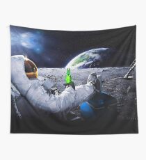 Astronaut on the Moon with beer ⛔ HQ quality Wall Tapestry