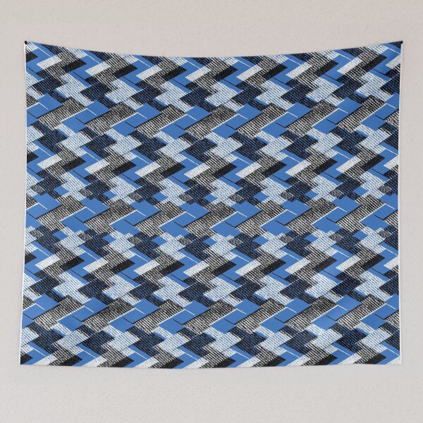 Item preview, Geometric blue, gray pattern. designed and sold by marinaklykva.