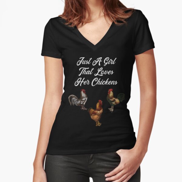 Vista previa del artículo con la obra «Solo una niña que ama a sus pollos Camiseta divertida de la vida en granjas Regalo: | Vida en la granja | Esposa de la granja | Barn Living», diseñado y vendido por larspat.