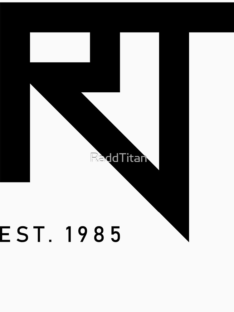 Thumbnail 7 of 7, Essential T-Shirt, RaddTitan RT Logo Black designed and sold by RaddTitan.