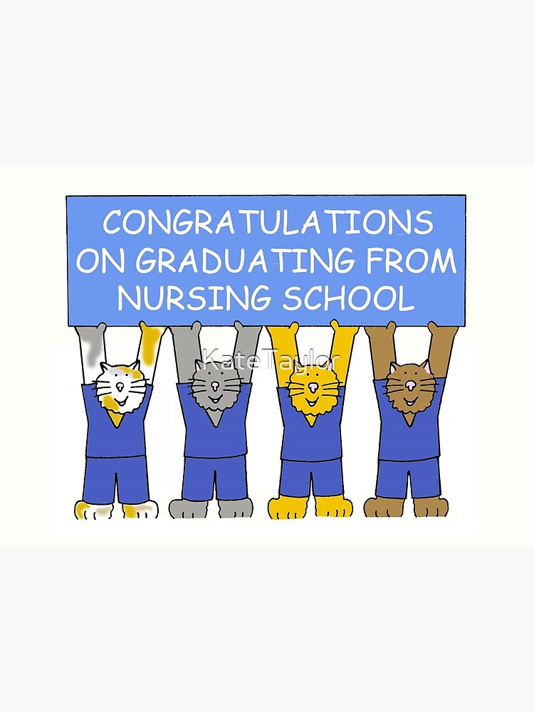 Carte De Vœux Felicitations Pour L Obtention De Son Diplome De L Ecole D Infirmieres Par Katetaylor Redbubble
