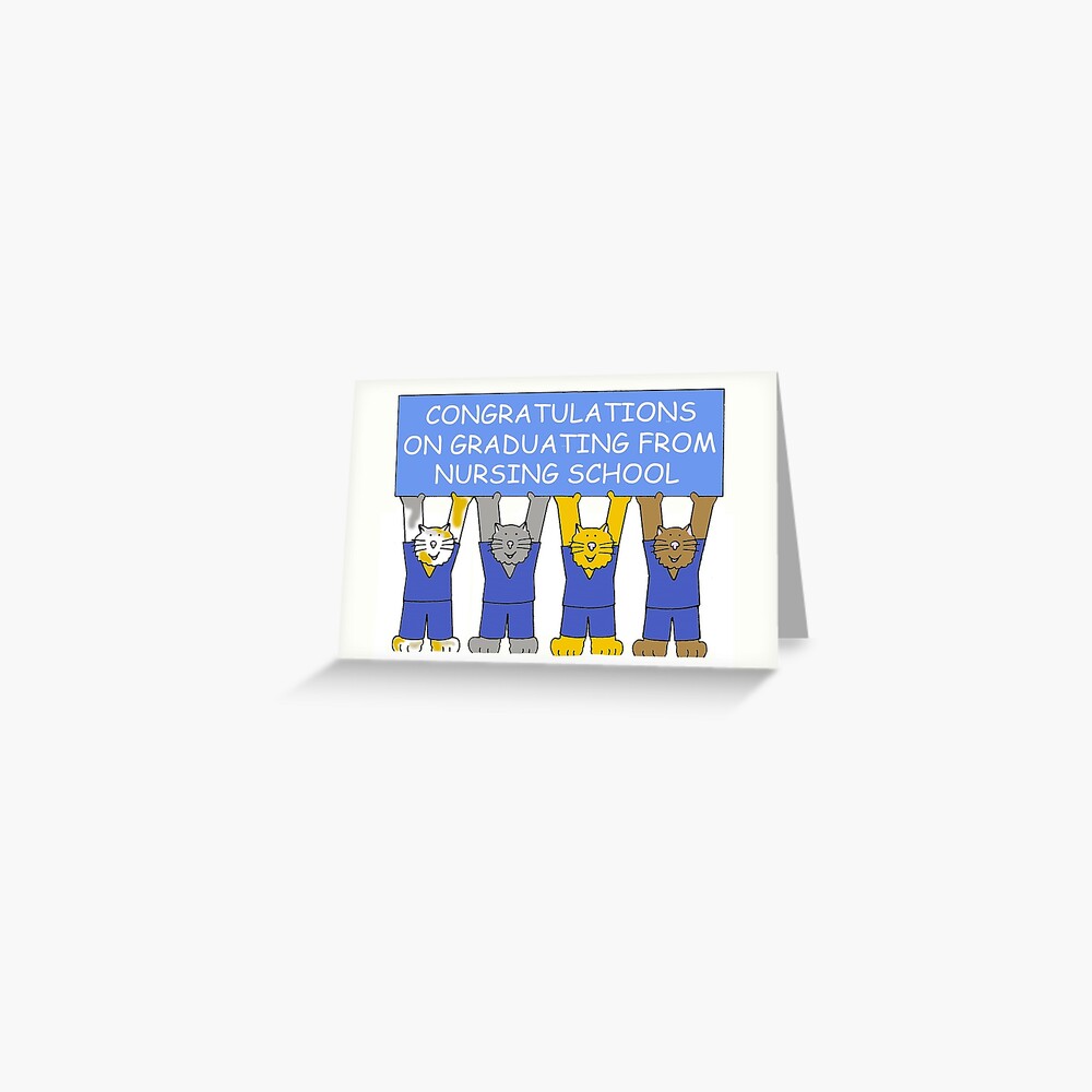 Carte De Vœux Felicitations Pour L Obtention De Son Diplome De L Ecole D Infirmieres Par Katetaylor Redbubble