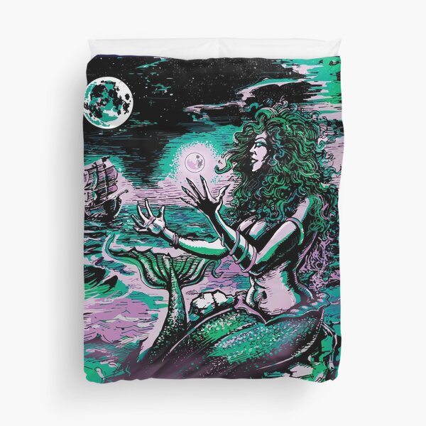 Mermaid Siren Sea Pearl Atlantis Duvet Cover