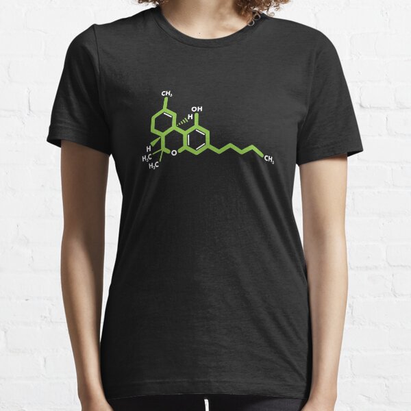 THC Molecule Tetrahydrocannabinol Design Essential T-Shirt