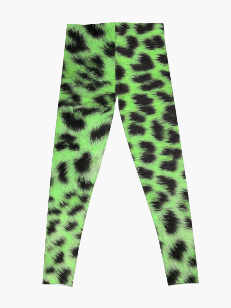 Alternate view of Bright leopard print in green Leggings