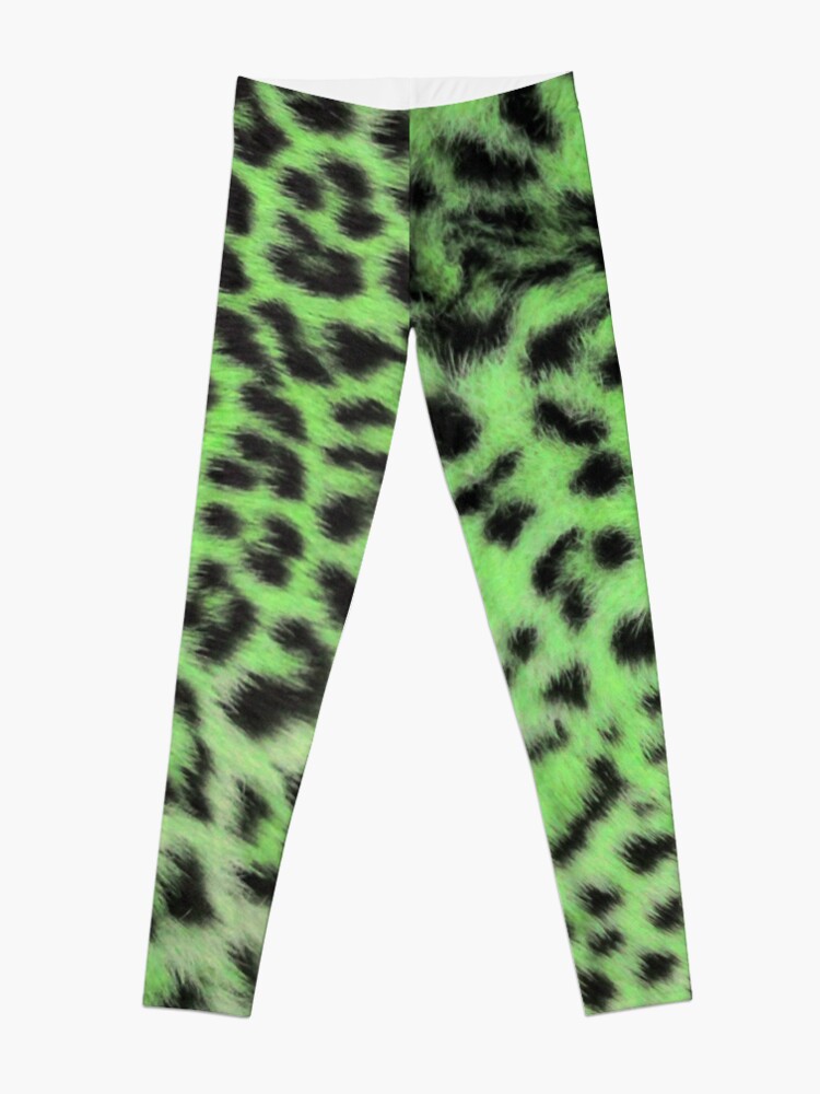Alternate view of Bright leopard print in green Leggings