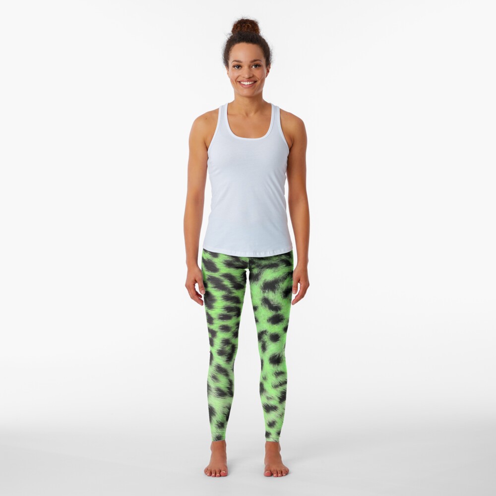 Bright leopard print in green Leggings